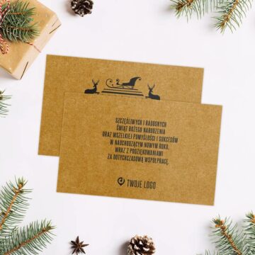 Firmowe bileciki świąteczne JELONKI ECO z Twoim logo