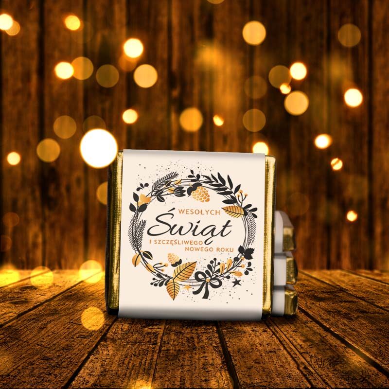 Świąteczne czekoladki z logo dla firm ZŁOTA SZYSZKA