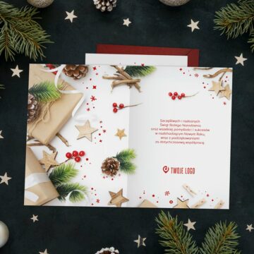 Kartki świąteczne firmowe GWIAZDKOWA SZYSZKA z Twoim logo