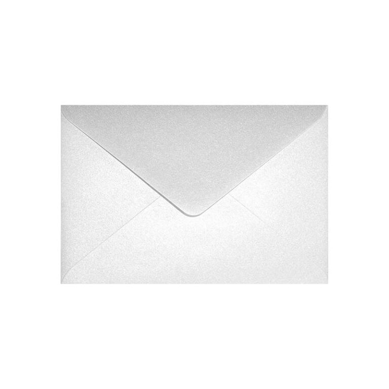 Koperta ozdobna prostokątna BIAŁA metaliczna