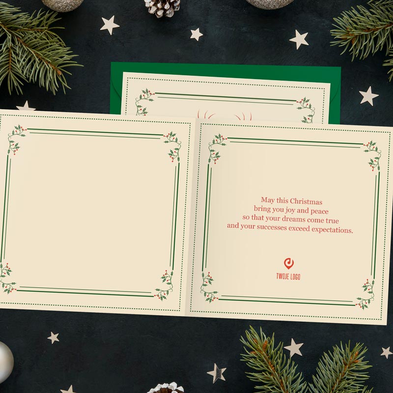 Firmowe kartki świąteczne z logo CZERWONY RENIFER