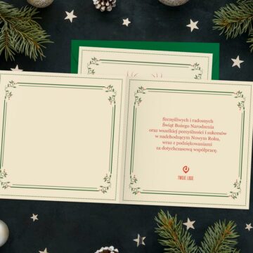 Firmowe kartki świąteczne z logo CZERWONY RENIFER