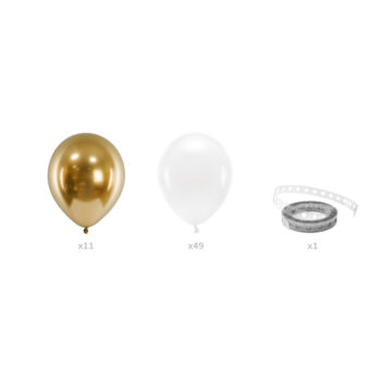 Girlanda balonowa - biało-złota