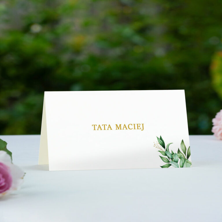 Winietka personalizowana na Pierwszą Komunię Świętą Biał Krzyż awers