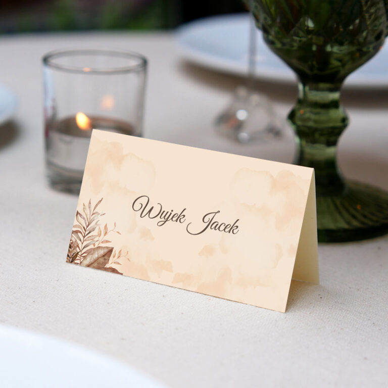 Winietka personalizowana na Pierwszą Komunię Świętą Brązowy Gołąbek awers