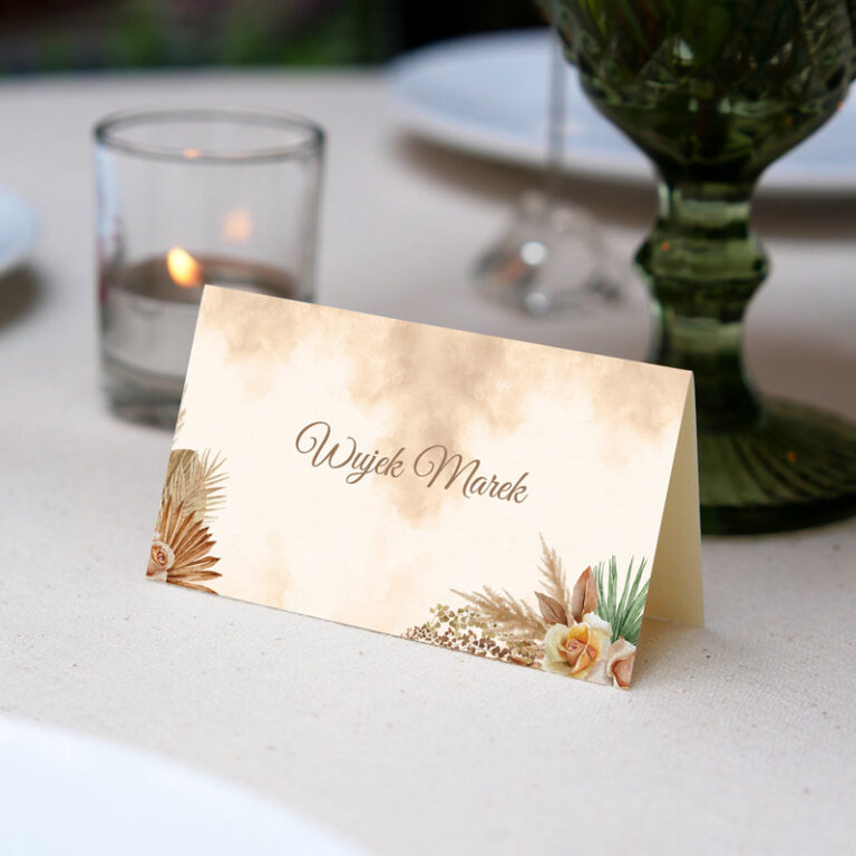 Winietka personalizowana na Pierwszą Komunię Świętą Herbaciane Róże awers