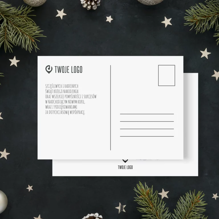 Firmowe pocztówki świąteczne z logo Świąteczna Ciężarówka życzenia polskie