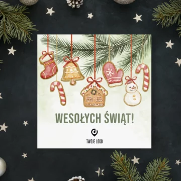 Firmowe kartki świąteczne z logo Słodkie pierniczki okładka polska