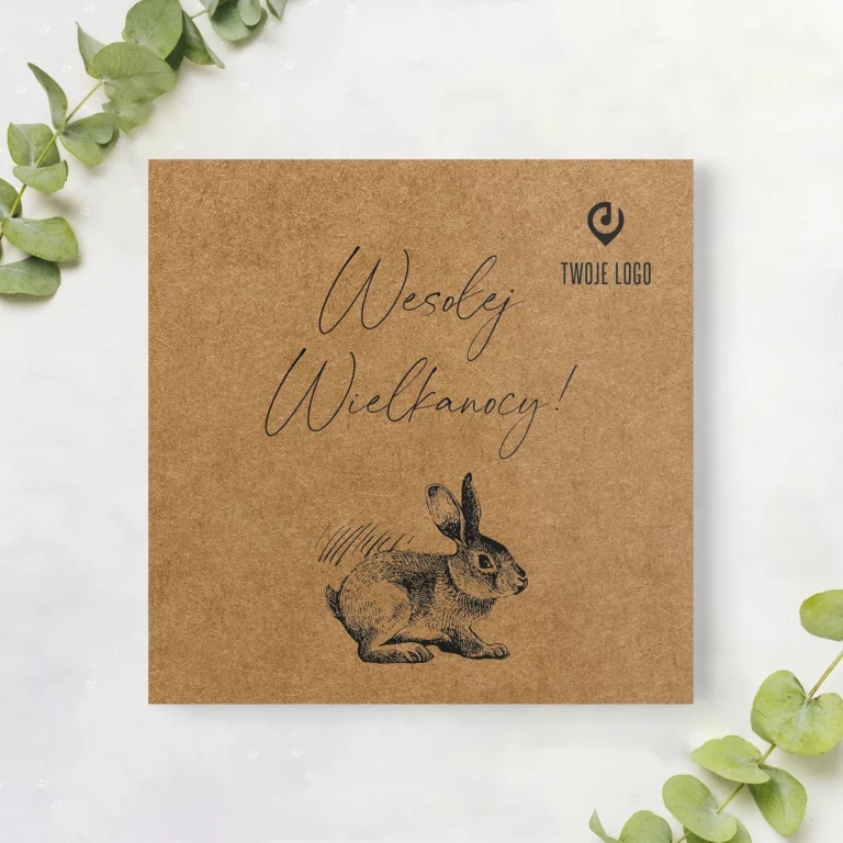 Firmowe kartki Wielkanocne z logo ŚWIĄTECZNY ZAJĄCZEK ECO okładka polska
