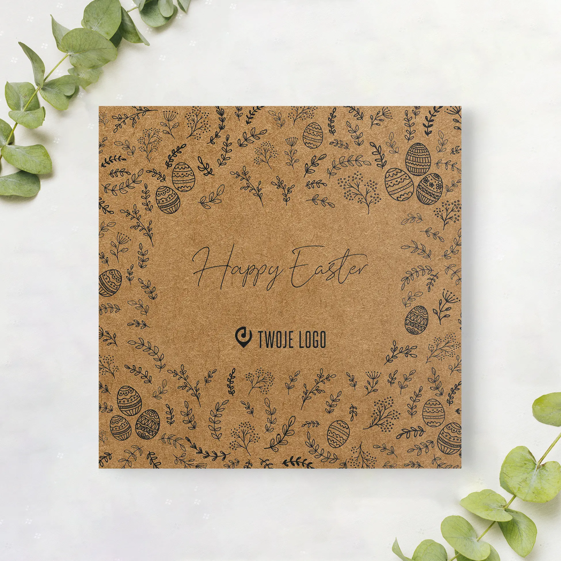 Firmowe kartki Wielkanocne z logo WIELKANOCNE DEKORACJE ECO okładka angielska