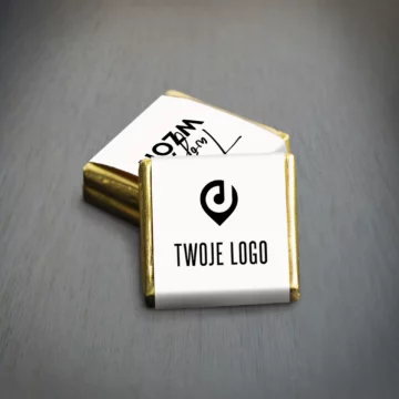Czekoladki reklamowe z logo dla firm TWÓJ WÓZR złota folijka rewers