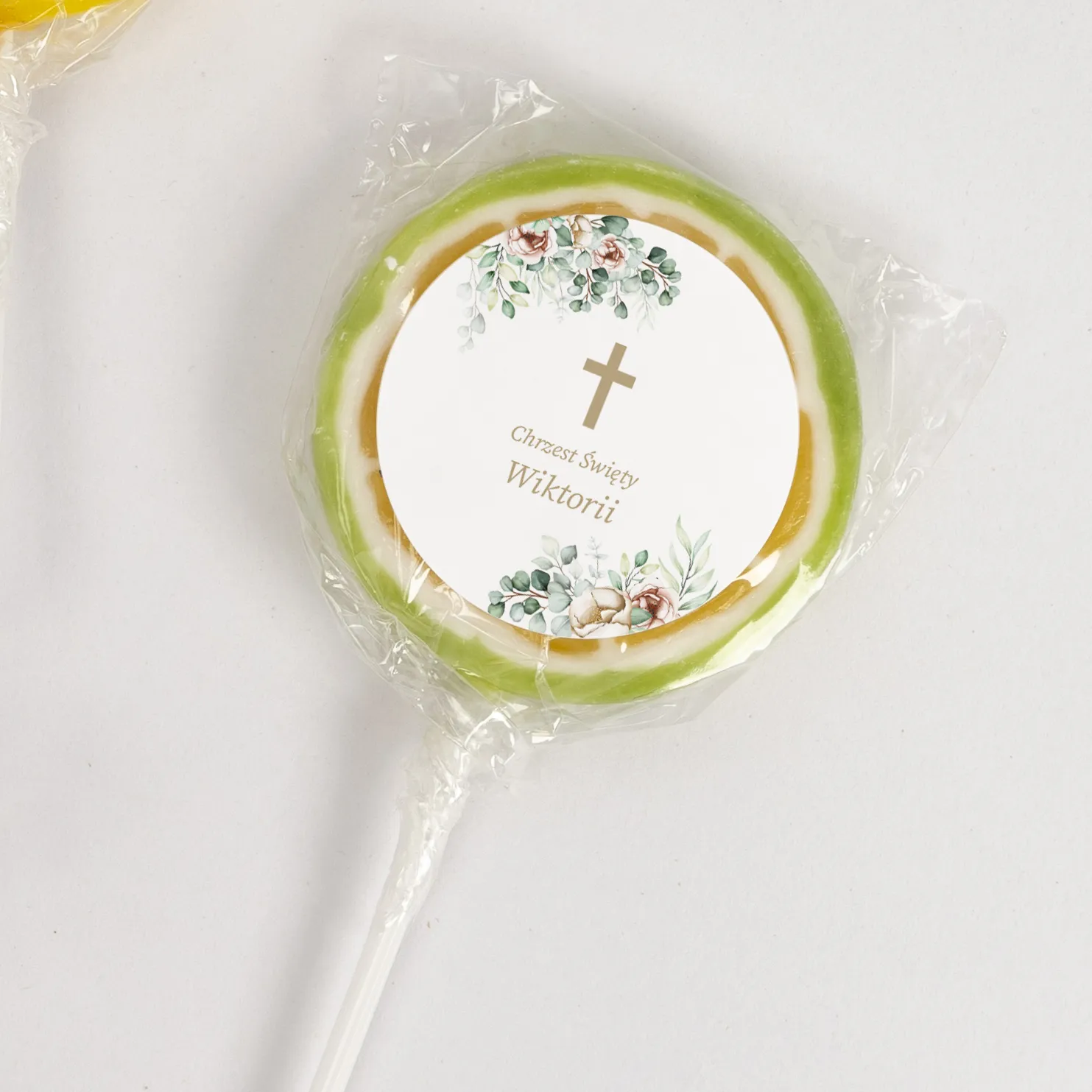 Lizaki personalizowane podziękowanie na chrzest BIAŁA AKWARELA