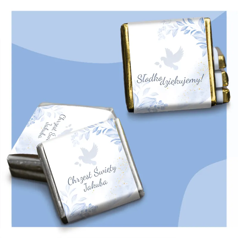 Baner czekoladki dla gości na Chrzest Święty