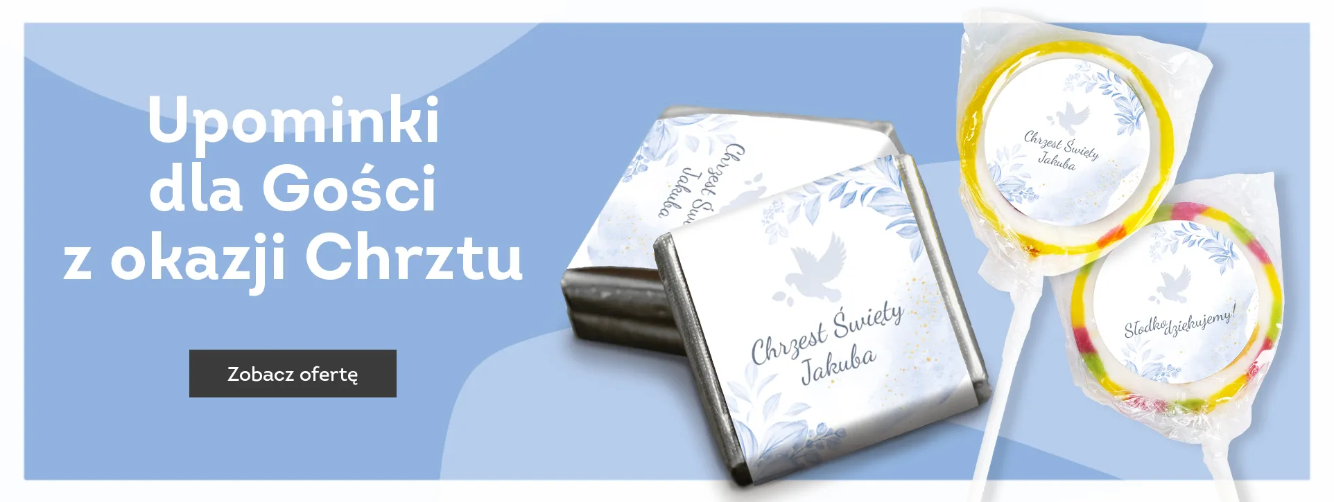 Baner upominki dla Gości na Chrzest Święty