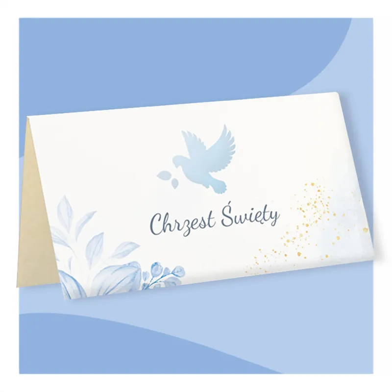 Baner wizytówki na stół na Chrzest Święty