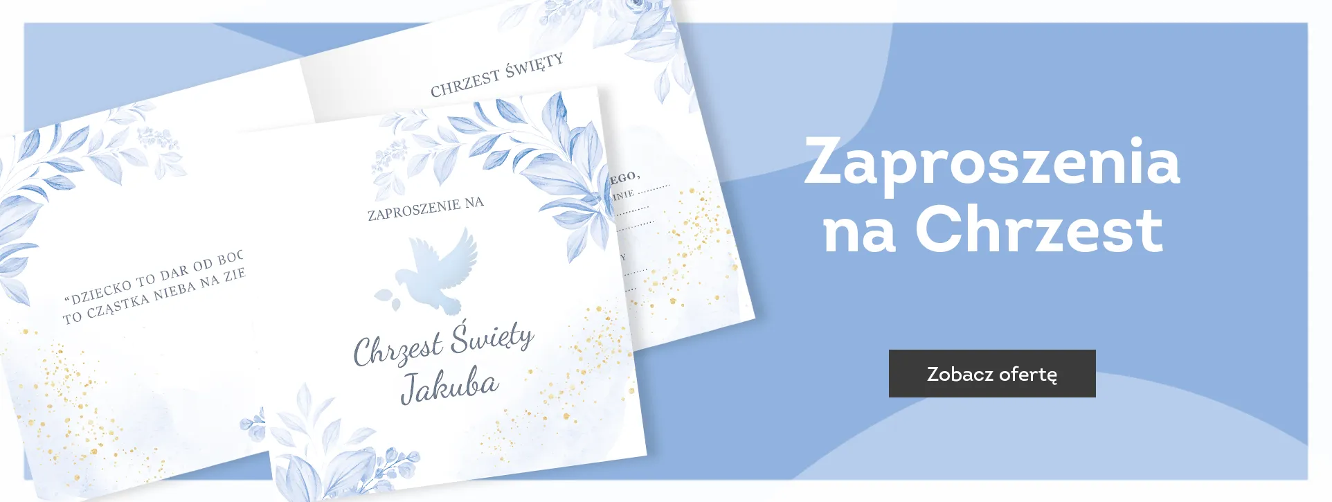 Baner zaproszenia na Chrzest Święty