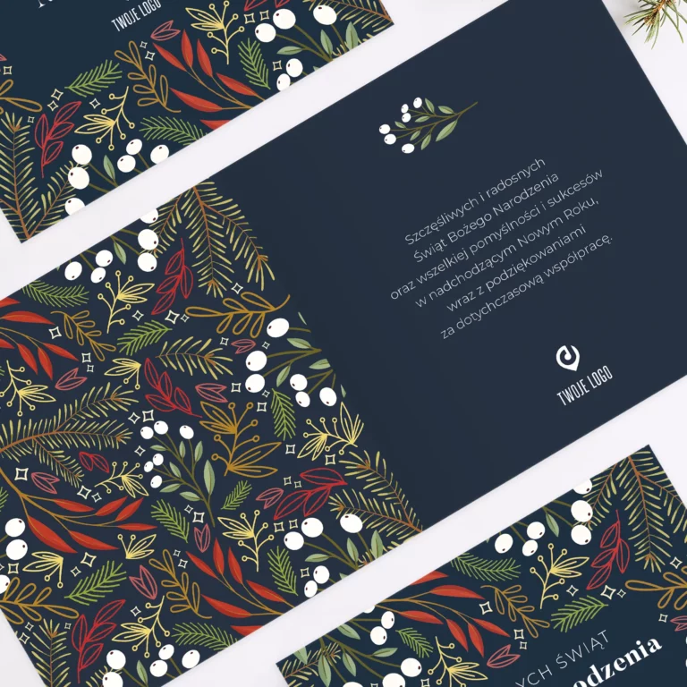 Kartki bożonarodzeniowe firmowe KOLOROWE ŚWIĘTA