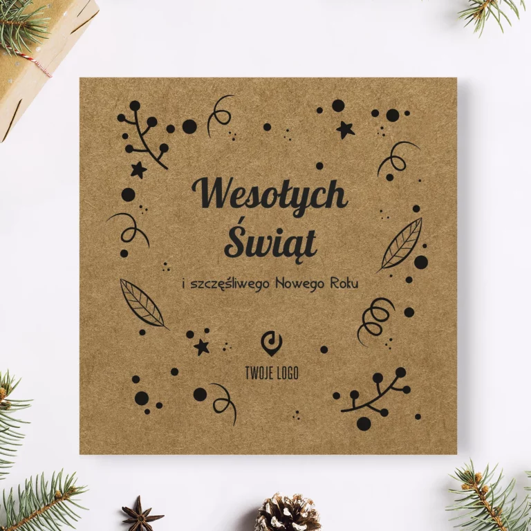 Karta świąteczna firmowa ŚWIĄTECZNY PREZENT ECO