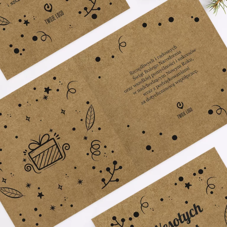 Karta świąteczna firmowa ŚWIĄTECZNY PREZENT ECO