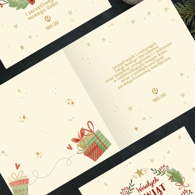 Kartka świąteczna firmowa ŚWIĄTECZNY WIENIEC