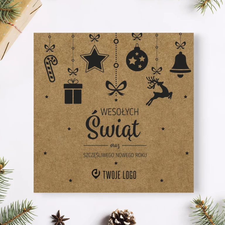 Kartki na święta dla firm WISZĄCE DEKORACJE ECO