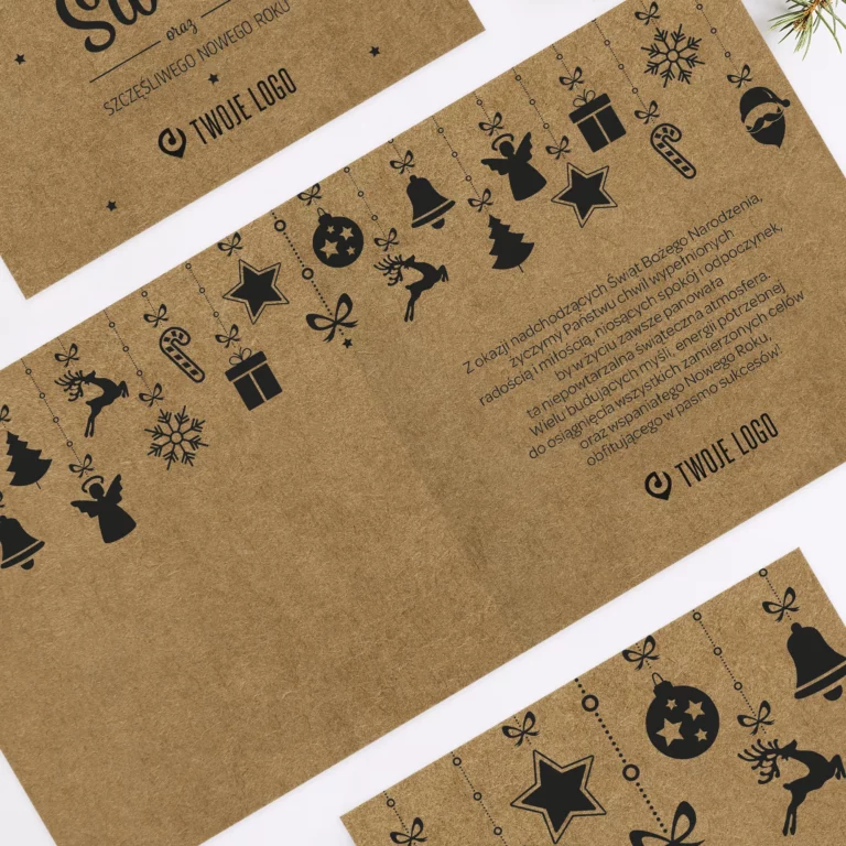 Kartki na święta dla firm WISZĄCE DEKORACJE ECO