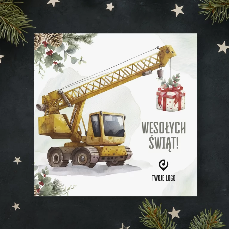 Firmowe kartki świąteczne z logo Święta na budowie