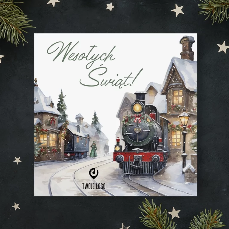 Kartka świąteczna ZIMOWY POCIĄG