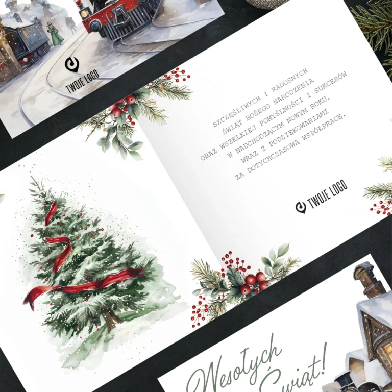 Kartka świąteczna ZIMOWY POCIĄG