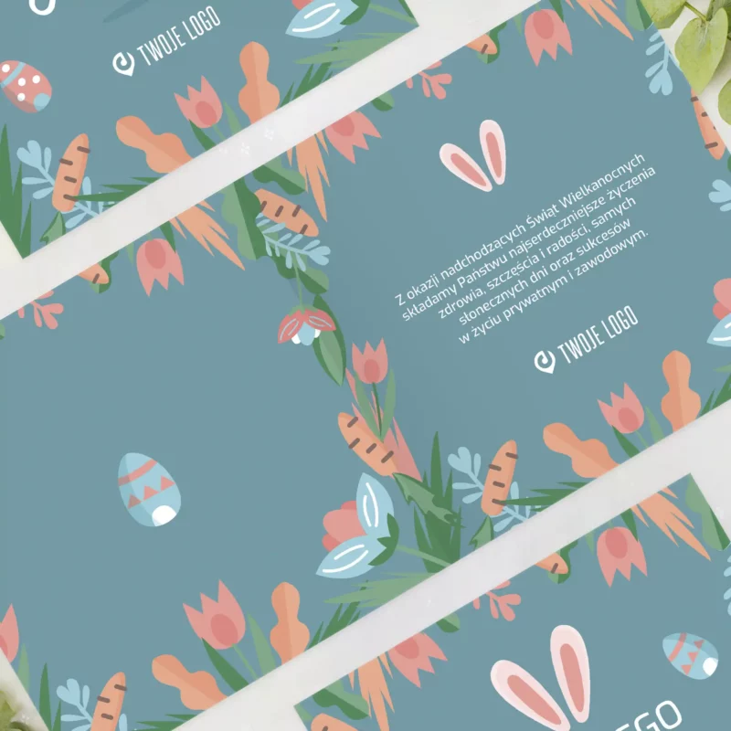 Firmowe kartki Wielkanocne z logo KRÓLICZE USZKA okładka polska