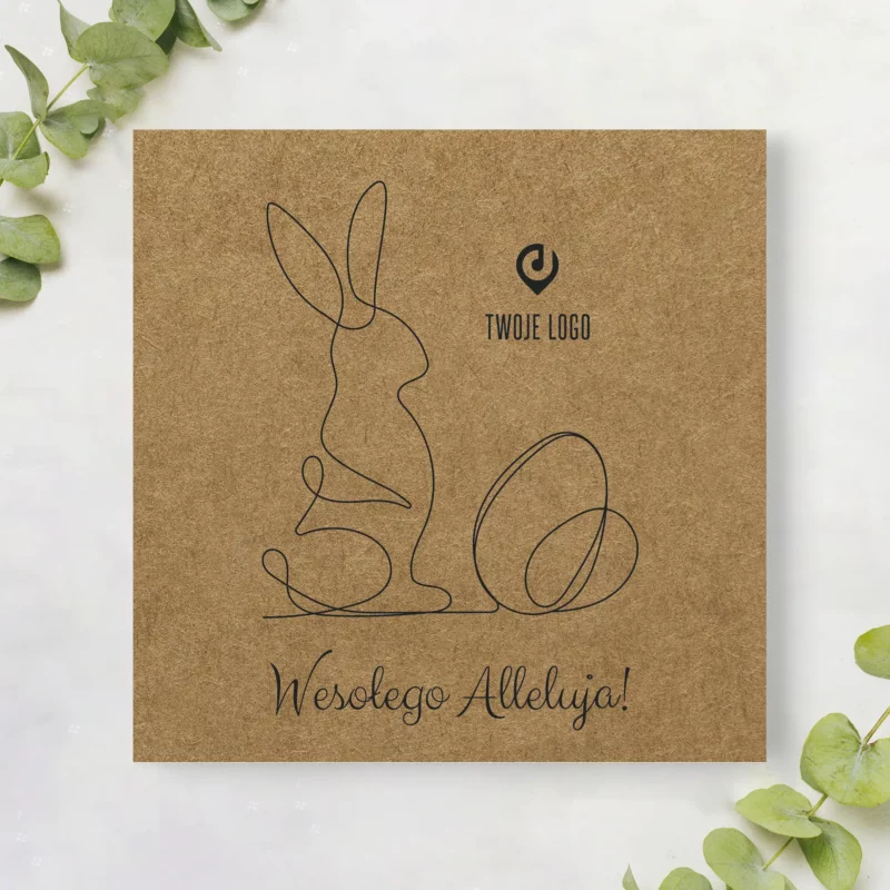 Kartki eko Wielkanoc dla firm - wielkanocne eco życzenia z logo