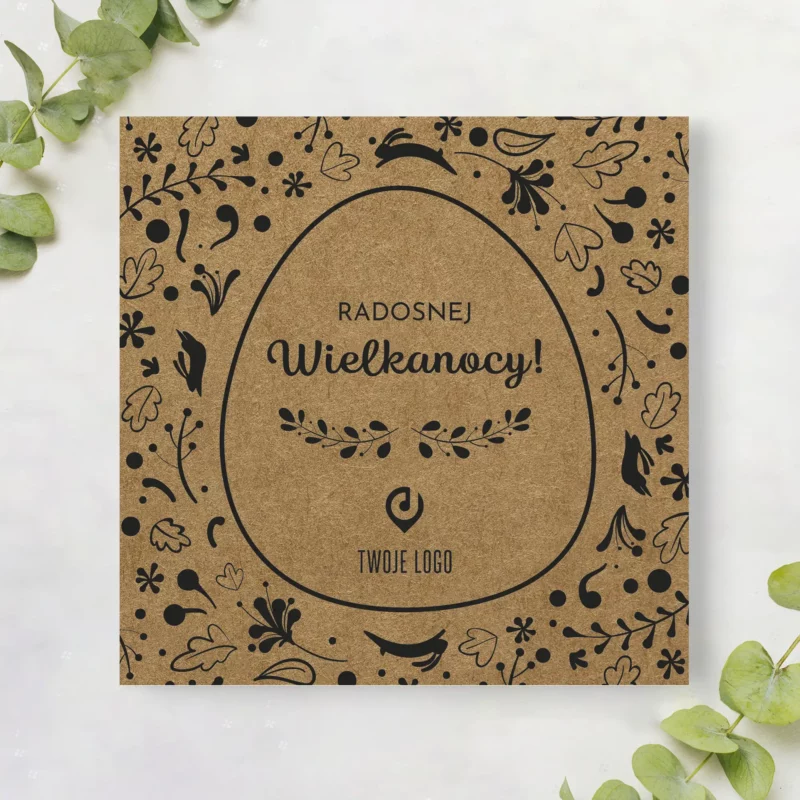 Kartki eko Wielkanoc dla firm - wielkanocne eco życzenia z logo