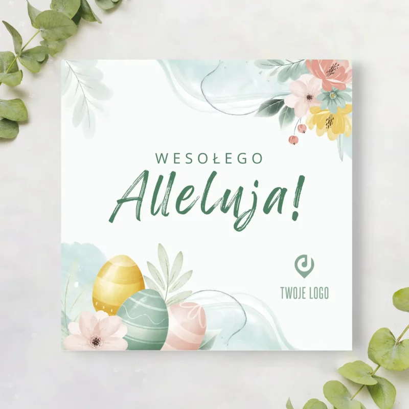 Firmowe kartki Wielkanocne z logo - świetny gadżet reklamowy