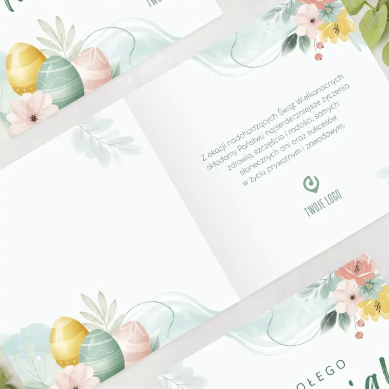 Firmowe kartki Wielkanocne z logo - świetny gadżet reklamowy