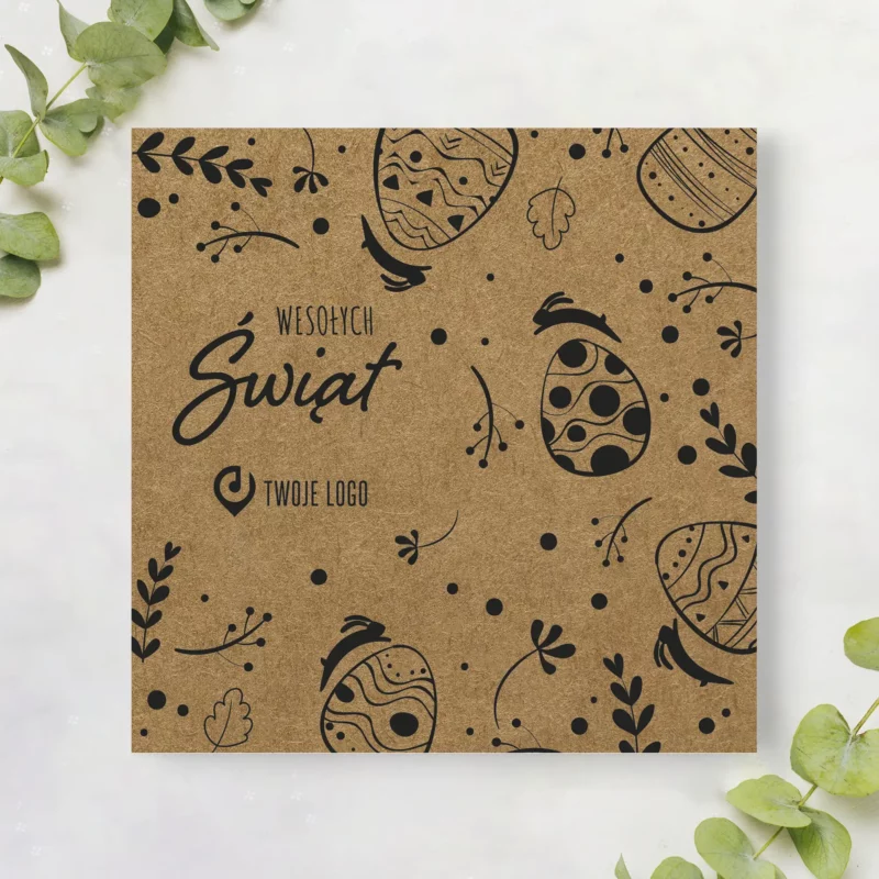 Kartki eko Wielkanoc dla firm - wielkanocne eco życzenia z logo