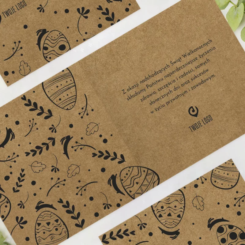 Kartki eko Wielkanoc dla firm - wielkanocne eco życzenia z logo