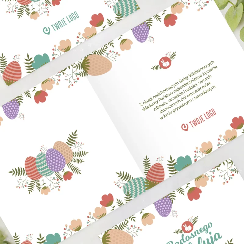 Firmowe kartki Wielkanocne z logo - świetny gadżet reklamowy