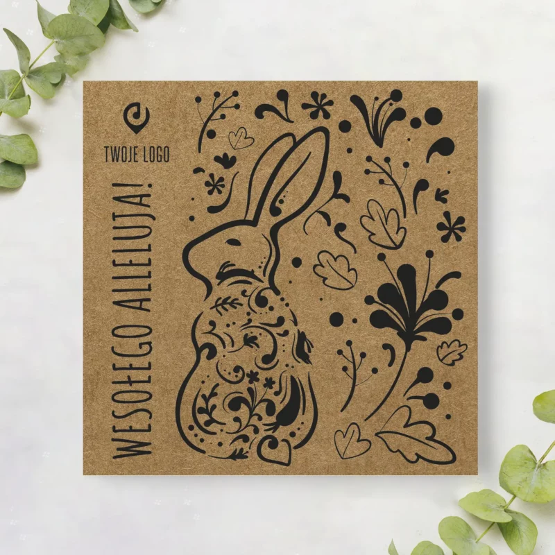 Kartki eko Wielkanoc dla firm - wielkanocne eco życzenia z logo