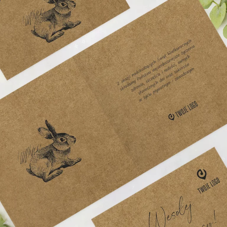 Firmowe kartki Wielkanocne z logo ŚWIATECZNY ZAJĄCZEK okładka polska