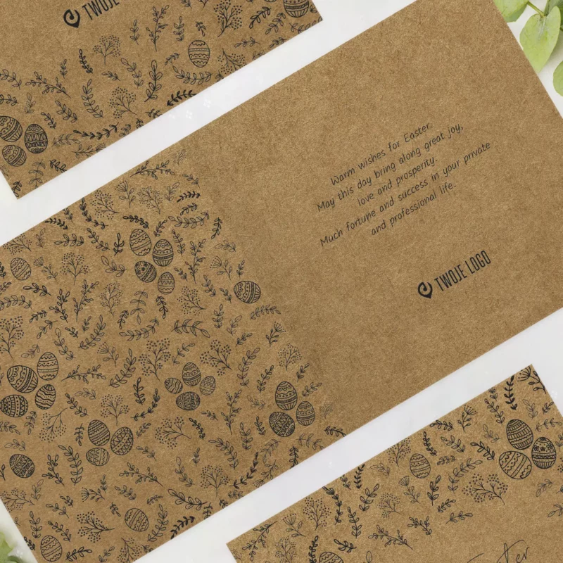 Kartki eko Wielkanoc dla firm - wielkanocne eco życzenia z logo