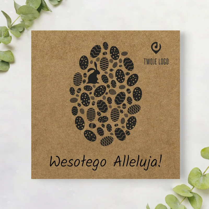 Kartki eko Wielkanoc dla firm - wielkanocne eco życzenia z logo