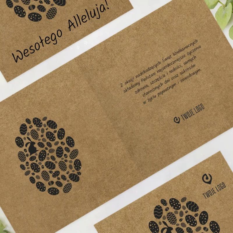 Kartki eko Wielkanoc dla firm - wielkanocne eco życzenia z logo