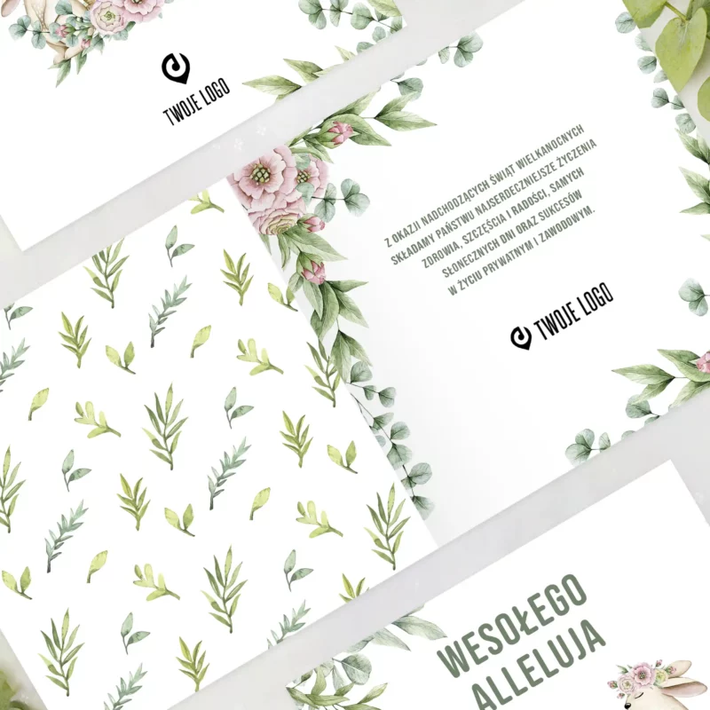 Firmowe kartki Wielkanocne z logo - świetny gadżet reklamowy