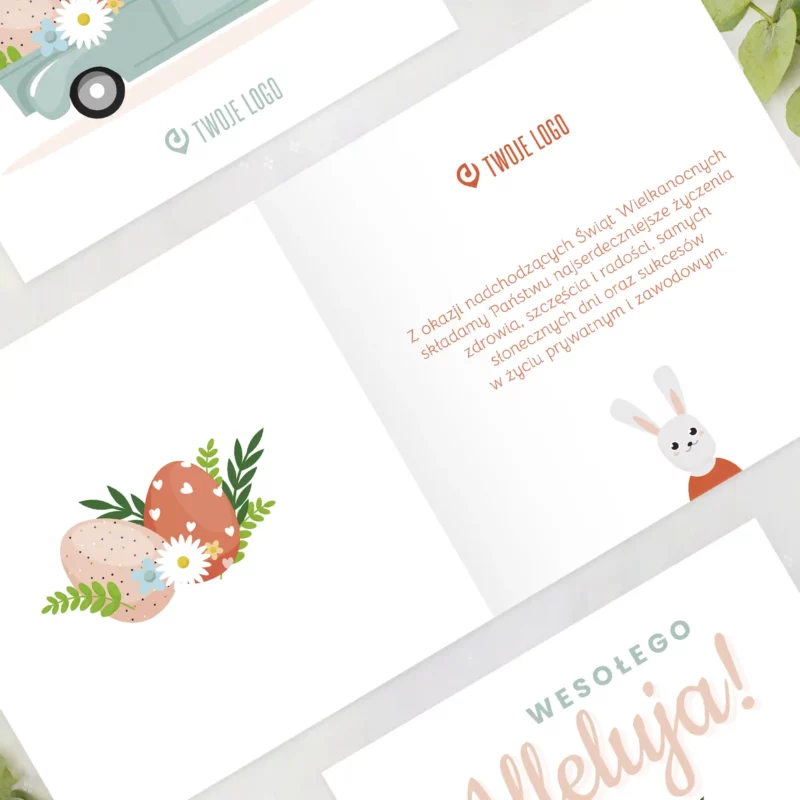 Firmowe kartki Wielkanocne z logo - świetny gadżet reklamowy