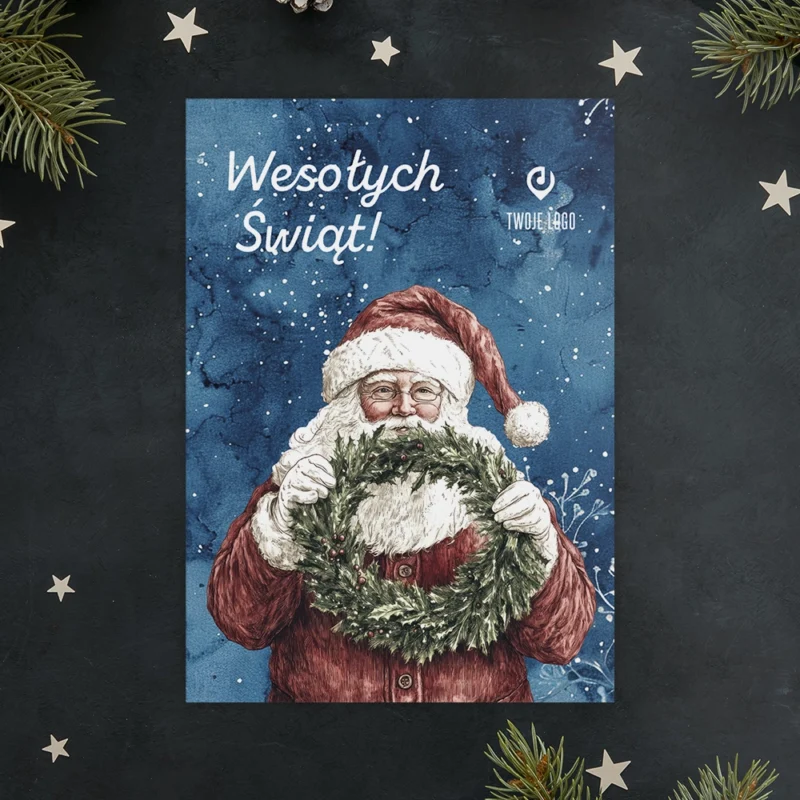 Kartka świąteczna ZIMOWY MIKOŁAJ z Twoim logo