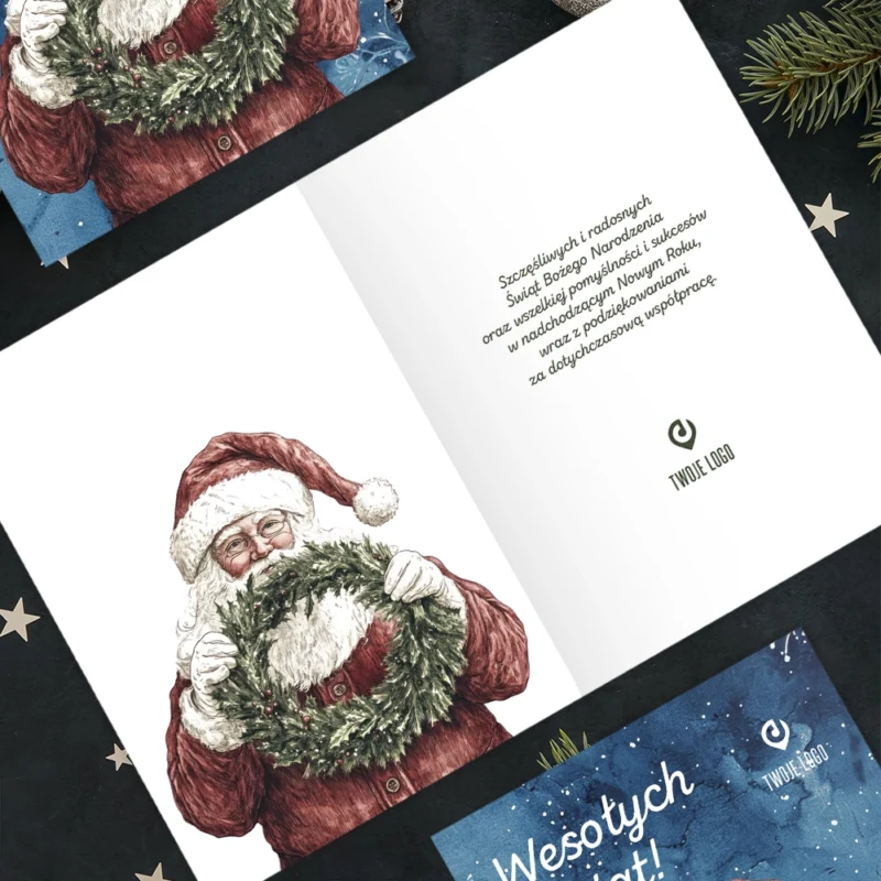 Kartka świąteczna ZIMOWY MIKOŁAJ z Twoim logo