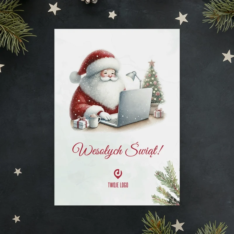 Kartka świąteczna DEBUGOWANIE ŚWIĄT z Twoim logo