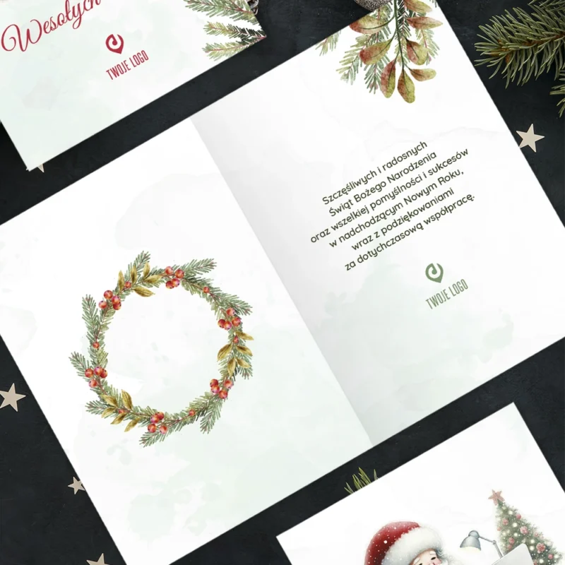 Kartka świąteczna DEBUGOWANIE ŚWIĄT z Twoim logo