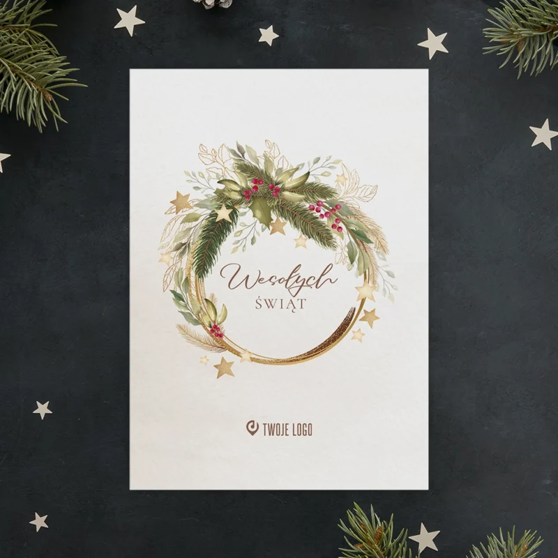 Kartki świąteczne firmowe CHOINKOWA BOMBKA z Twoim logo