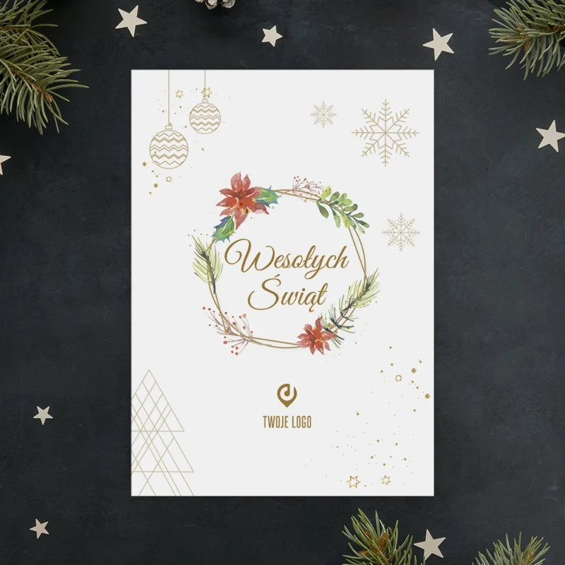 Kartki świąteczne firmowe GWIAZDA BETLEJEMSKA z Twoim logo